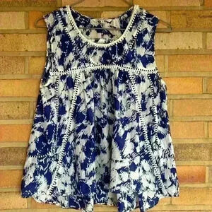 Rebecca Minkoff sleeveless high Low hemline patterned tank